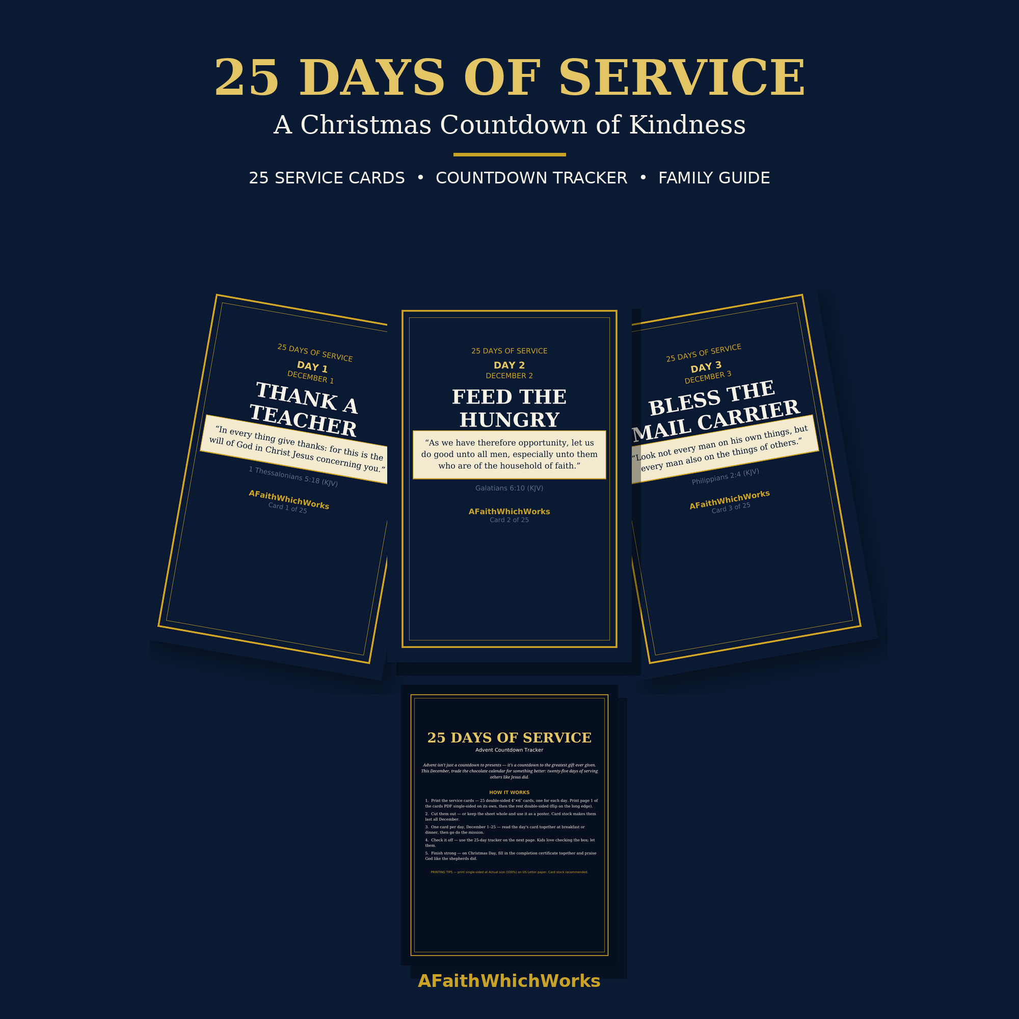 25 Days of Service Advent Calendar — what's included